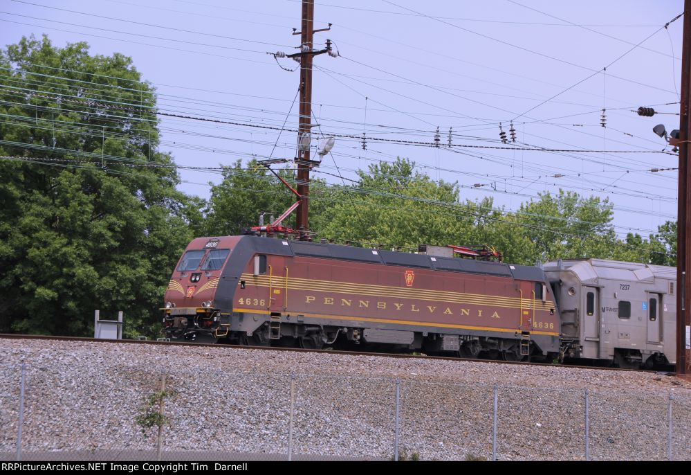 NJT 4636 shoving east towards Trenton.